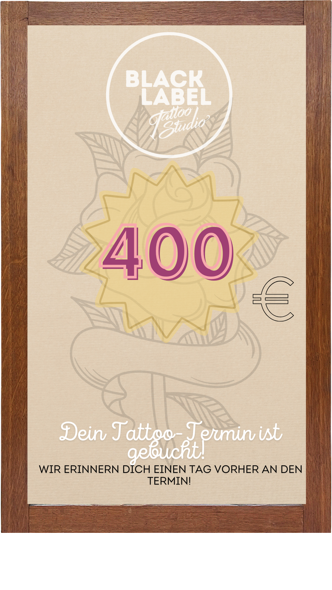 Halbtägiger Tattoo-Termin (400)