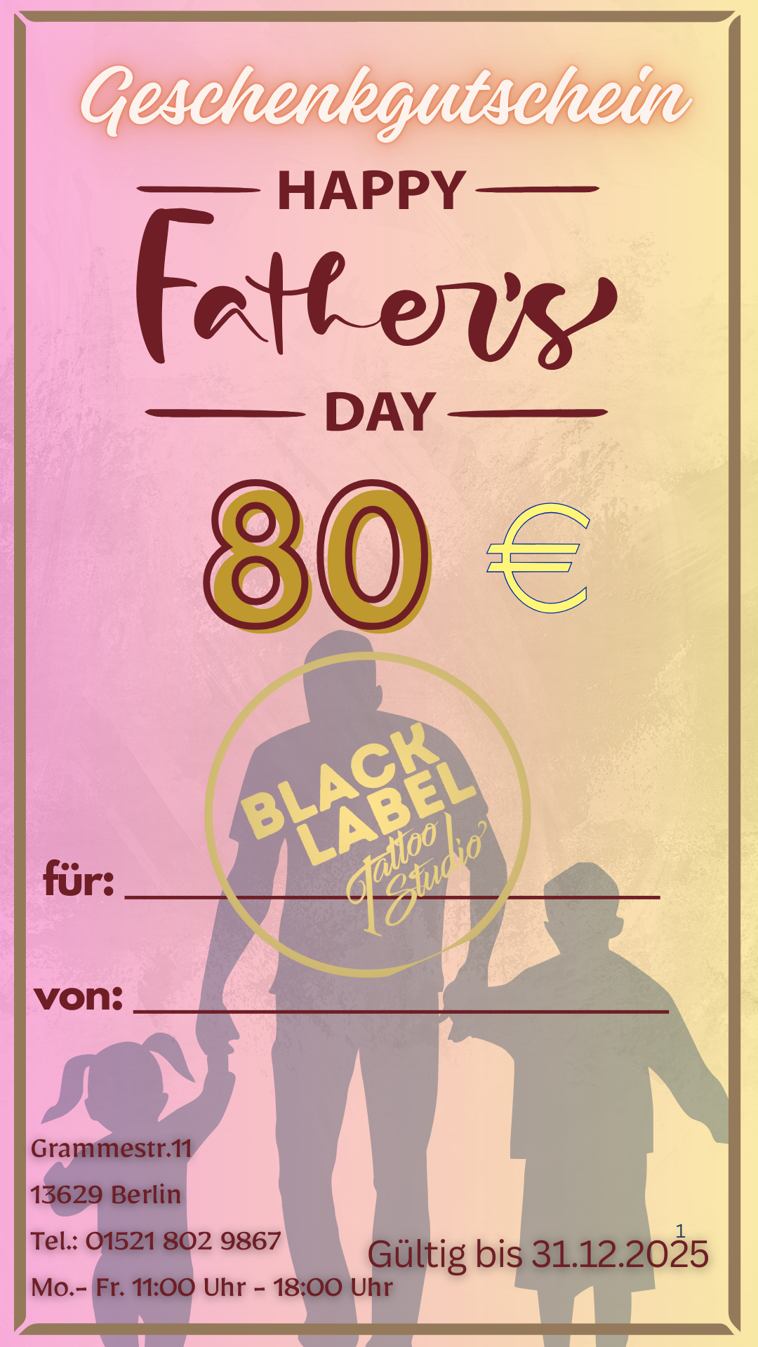 Gutscheine zum Vatertag